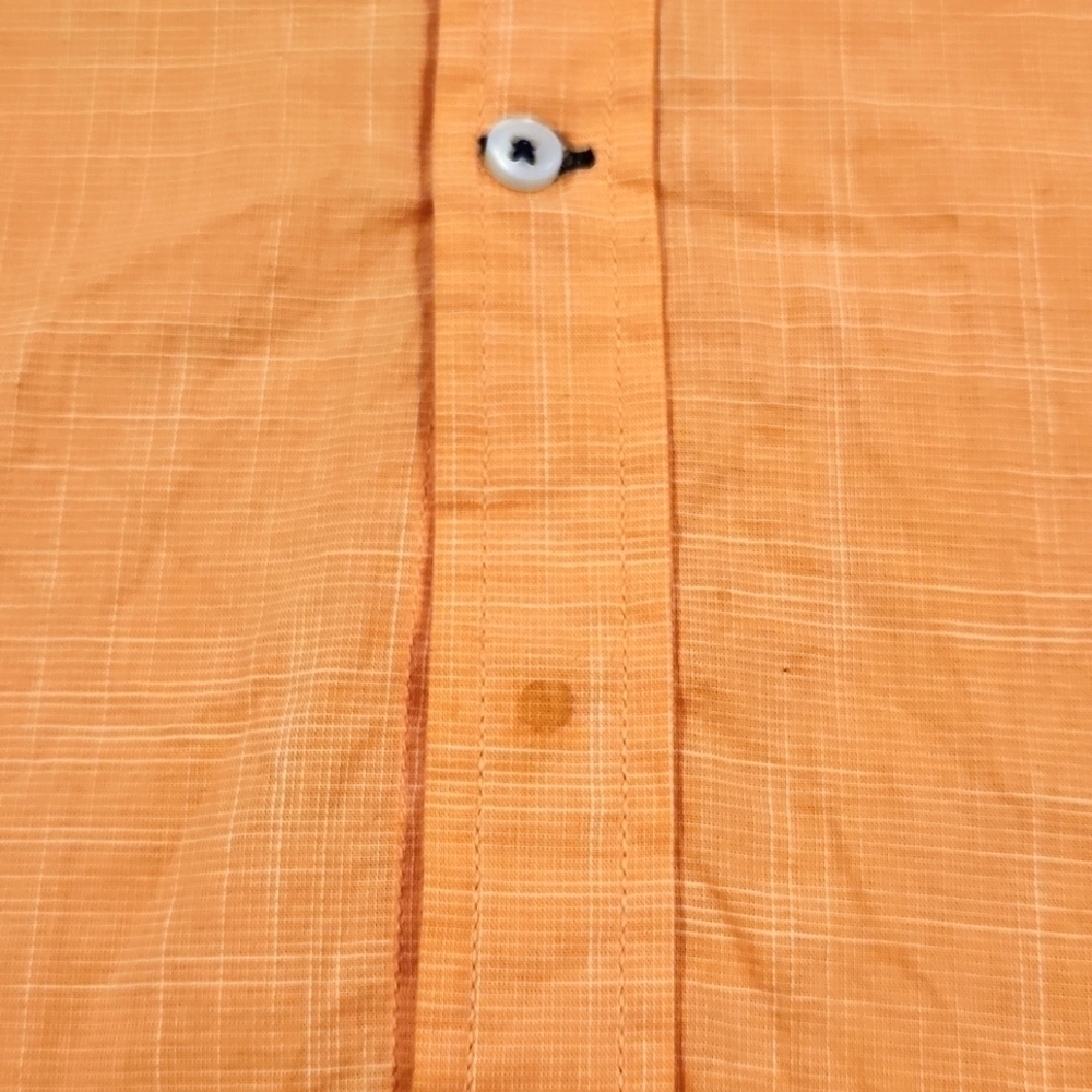 3/$20 Club Room Orange Square Print Button-Up Shirt - Picture 5 of 10
